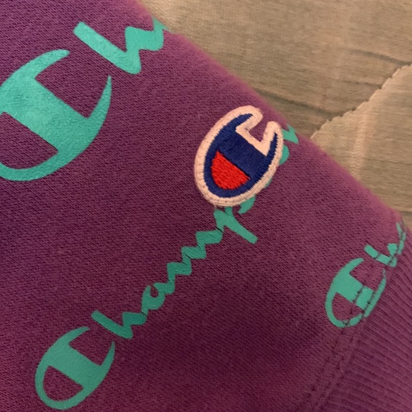 medium, mint green and purple champion sweatshirt - Picture 3 of 3